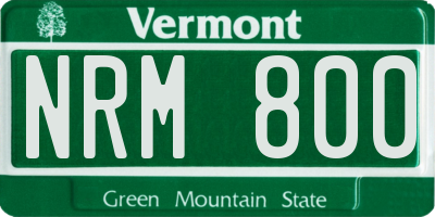 VT license plate NRM800
