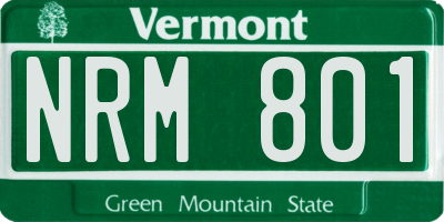VT license plate NRM801