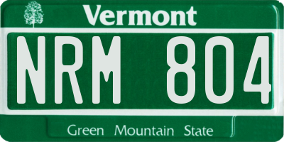 VT license plate NRM804