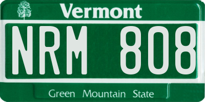 VT license plate NRM808