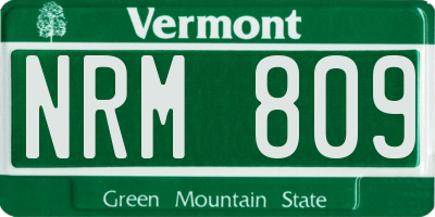 VT license plate NRM809