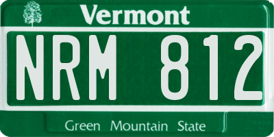 VT license plate NRM812