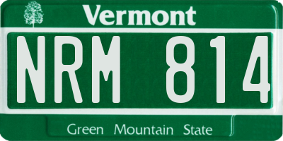 VT license plate NRM814
