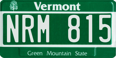 VT license plate NRM815