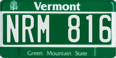 VT license plate NRM816