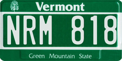 VT license plate NRM818