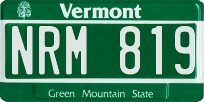 VT license plate NRM819