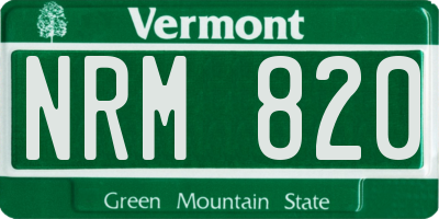 VT license plate NRM820