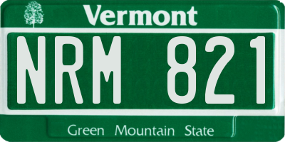VT license plate NRM821