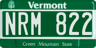 VT license plate NRM822