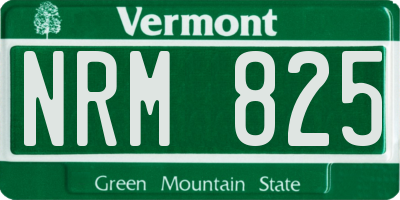 VT license plate NRM825