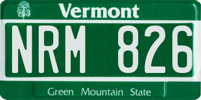 VT license plate NRM826