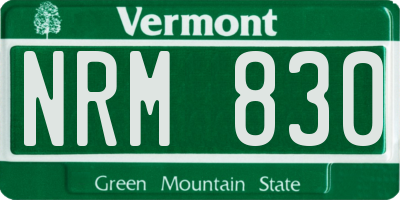 VT license plate NRM830