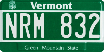 VT license plate NRM832
