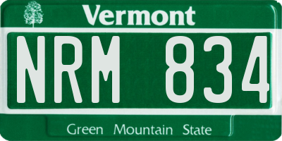 VT license plate NRM834