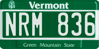 VT license plate NRM836