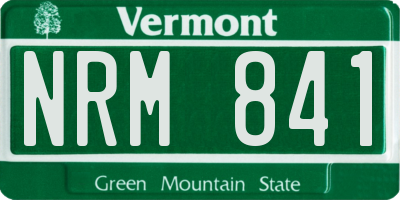 VT license plate NRM841