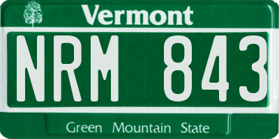 VT license plate NRM843