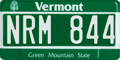 VT license plate NRM844