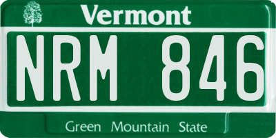 VT license plate NRM846