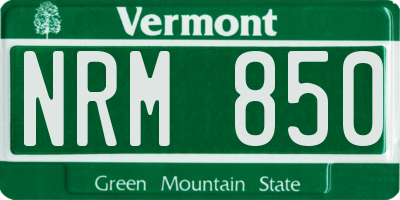 VT license plate NRM850