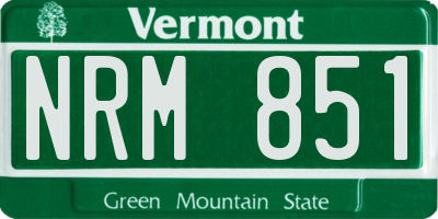 VT license plate NRM851