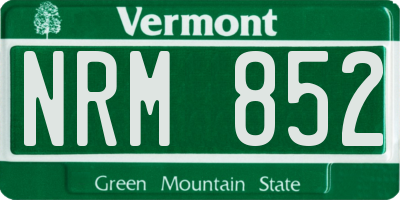 VT license plate NRM852