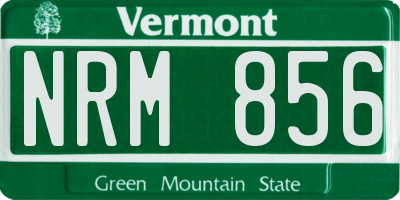 VT license plate NRM856