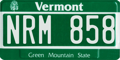VT license plate NRM858