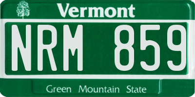 VT license plate NRM859