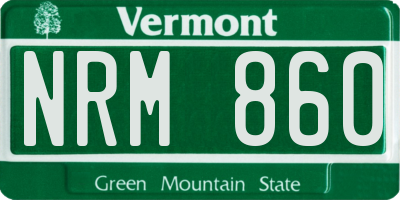 VT license plate NRM860