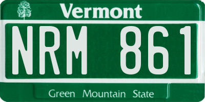 VT license plate NRM861
