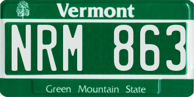 VT license plate NRM863