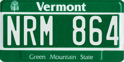 VT license plate NRM864