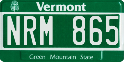 VT license plate NRM865