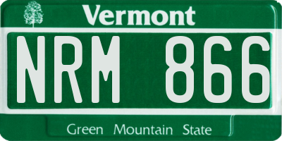 VT license plate NRM866