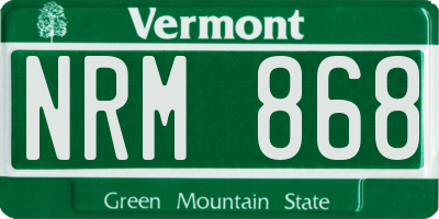 VT license plate NRM868