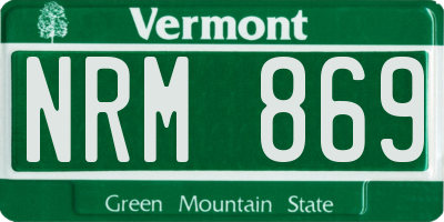 VT license plate NRM869