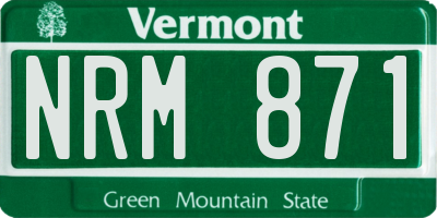 VT license plate NRM871
