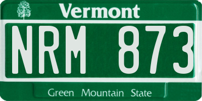VT license plate NRM873
