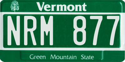 VT license plate NRM877