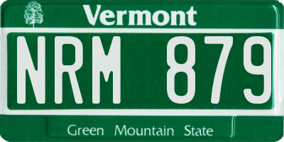 VT license plate NRM879
