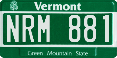 VT license plate NRM881