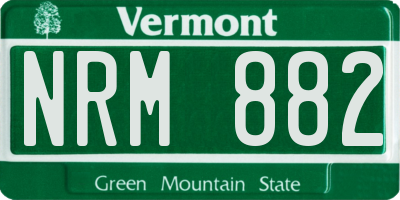 VT license plate NRM882