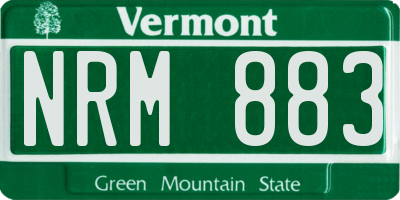 VT license plate NRM883