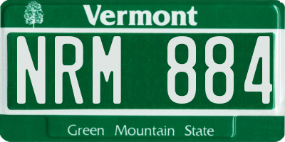 VT license plate NRM884
