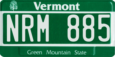 VT license plate NRM885