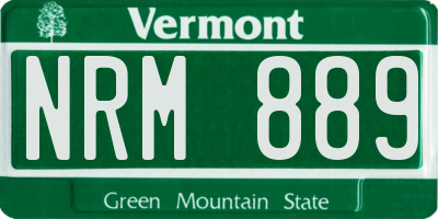 VT license plate NRM889