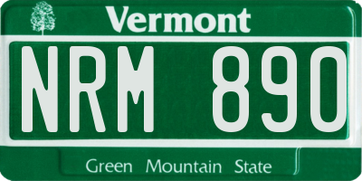 VT license plate NRM890