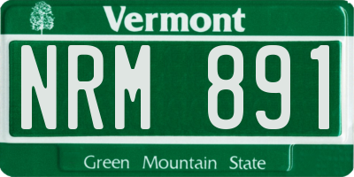 VT license plate NRM891